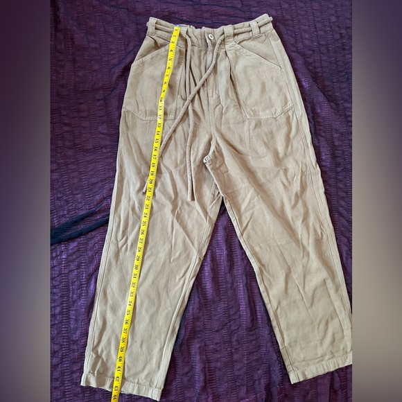 Free People Dark Khaki Trousers with Cord Belt Size XL - Picture 8 of 12
